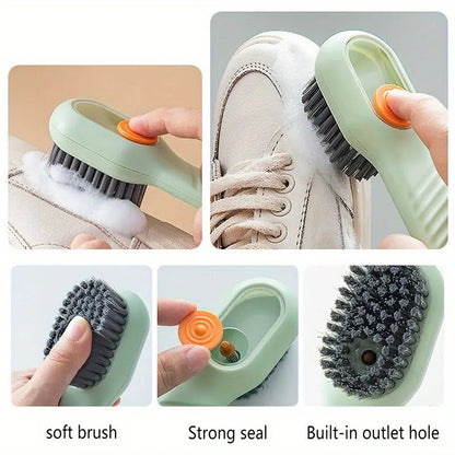 Dispensing Scrubber with Handle Shoe Brush- Pack Of 2