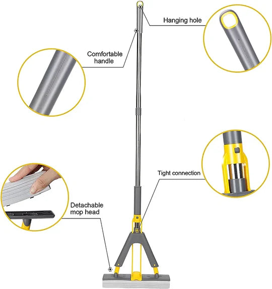 Multi-Purpose Foldable Floor Cleaning Squeeze Mop Wiper