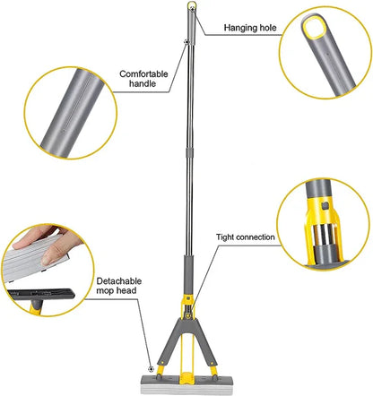 Multi-Purpose Foldable Floor Cleaning Squeeze Mop Wiper